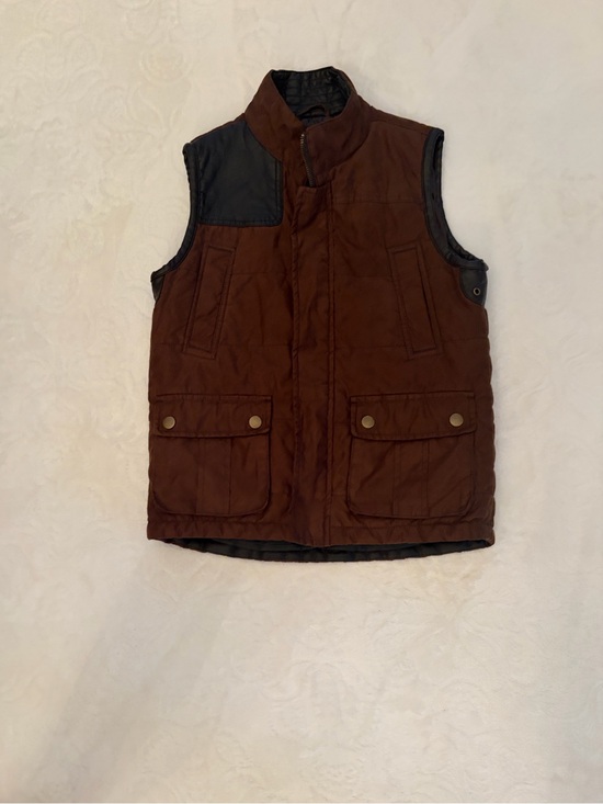 Class Club Other - Class Club Brown Quilted Kids Vest with Dark Trim